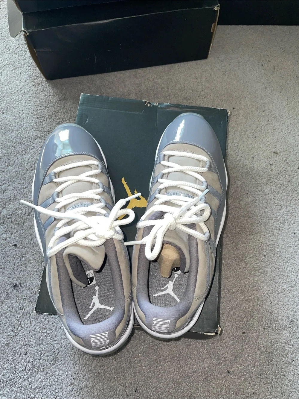 Jordan Retro Low Sneakers in Grey and White